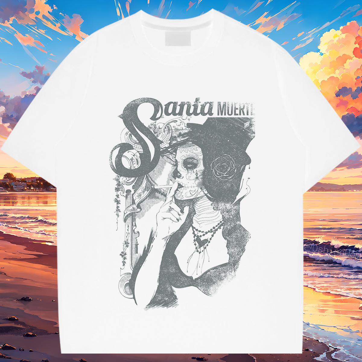 Designer Fashion T Shirts Men portrait Clothings 230g Pure Cotton High Street Hip Hop Popular Custom Printed O Neck Short Sleeves Tshirts