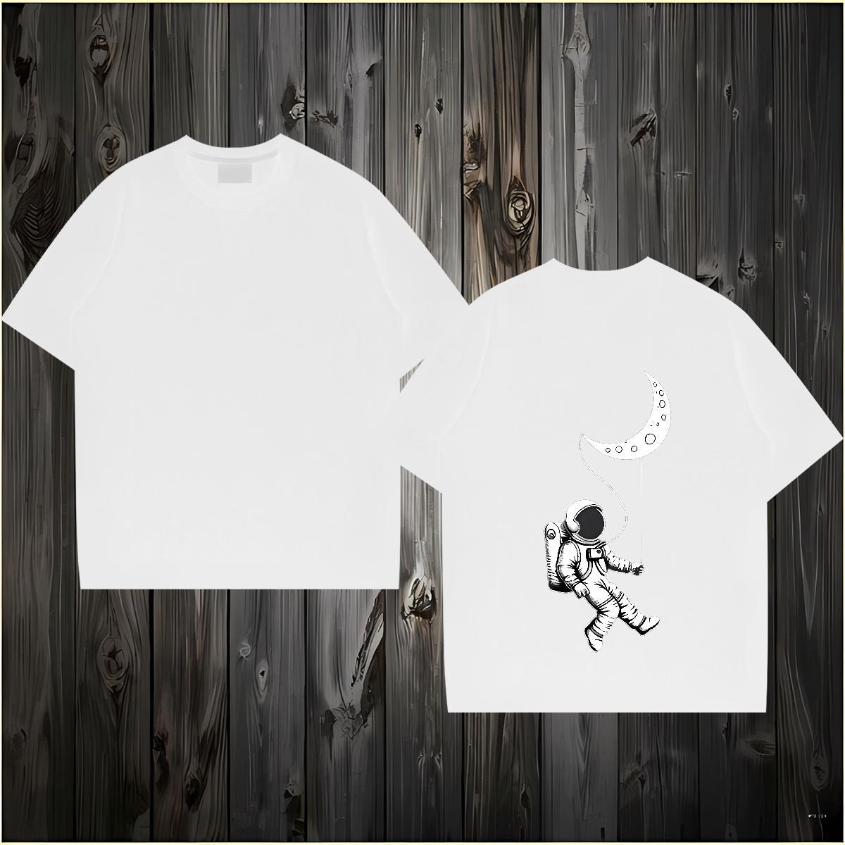 2024 Designer T shirt spaceman Tees 100% Cotton 230g Daily Outfit Unisex Oversized 3XL 4XL O Neck Short Sleeves Tshirts