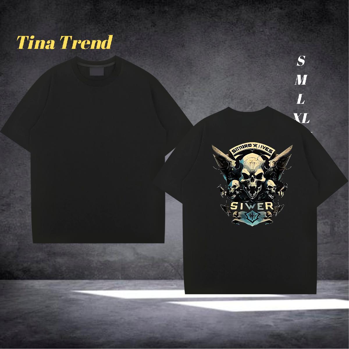 DIY T shirt skull Tops Shirt 230g Pure Cotton Hip Hop Street Unisex Graphic Crew Neck Men Tops Tees