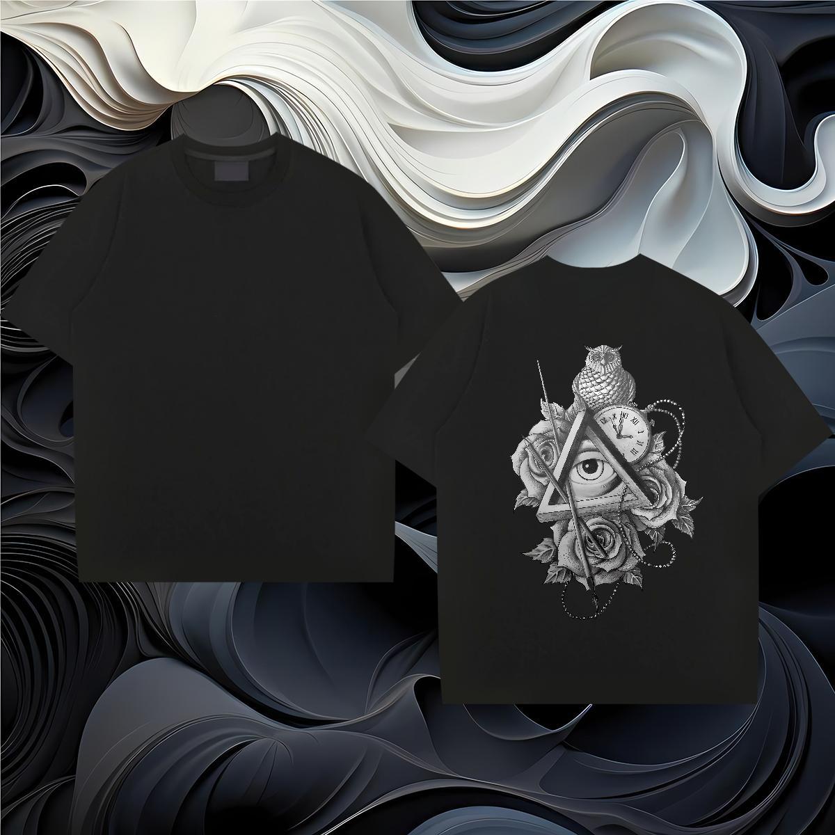 New Arrival T Shirt For Man eye of the devil Tees 230g 100% Cotton Summer Casual Comfortable Plus Size Custom Short Sleeve O-Neck Couples T Shirts