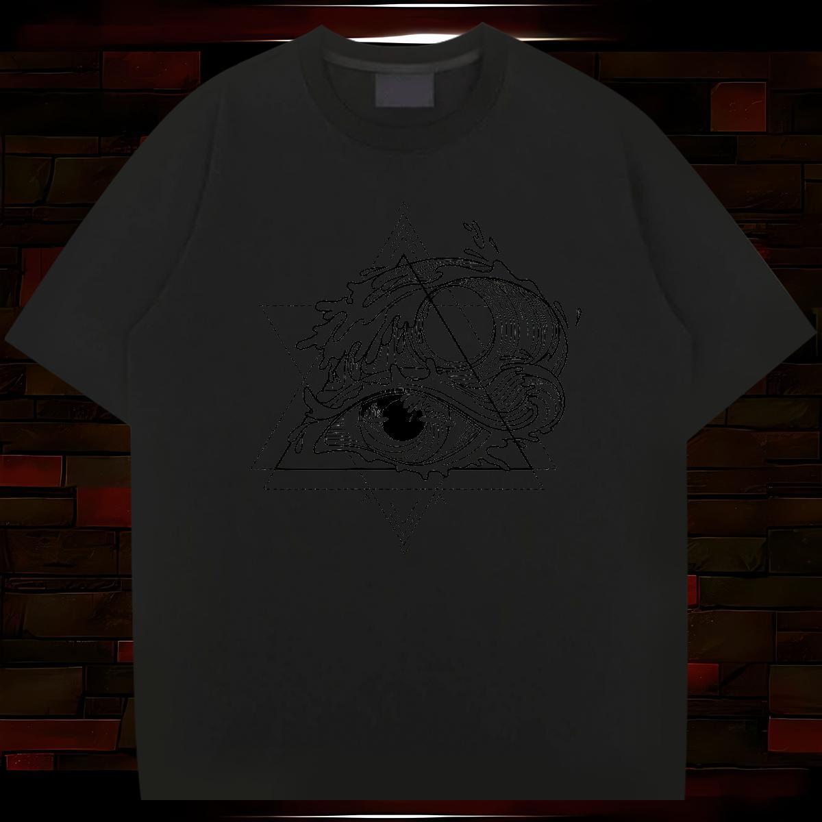 Fashion New Men T Shirts eye of the devil Wear 230g Cotton Spring Summer Loose Fit Custom Big Size Breathable Crew Neck Men Tshirts