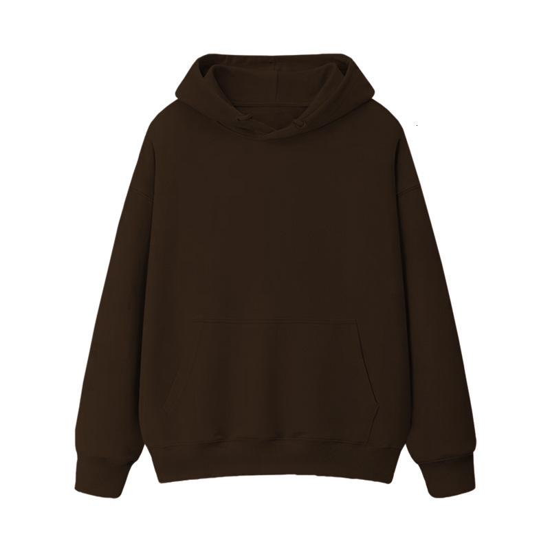 Velvet thickened loose hooded hoodie autumn and winter warm top, student couple outfit, solid color jacket for women's clothing
