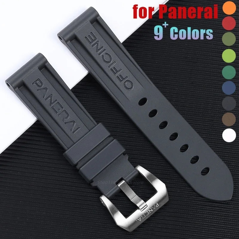 24mm Silicone Strap for Panerai PAM Rubber Bracelet Stainless Steel Pin Buckle Men Women Sport Replacement Watch Band 240805