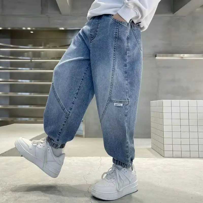 Jeans Boys Jean Pants Long Trousers Cotton 2024 Hot Spring Autumn Babys Kids Pants Teenagers Outwear Childrens Clothing
