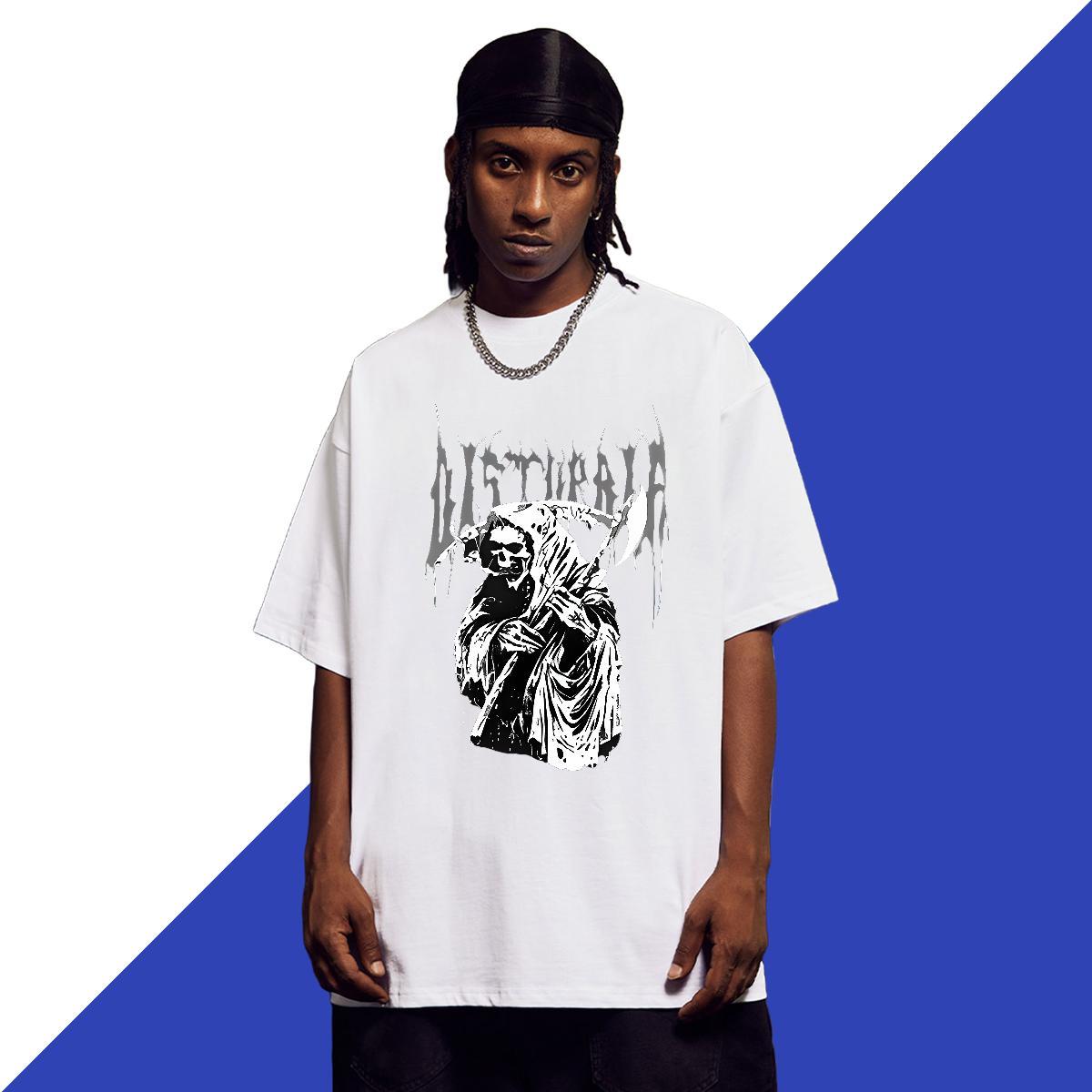 Fashion Design Man T Shirts skull Clothings 230g Cotton Hip Hop Cool DIY Anime Short Sleeve O-Neck Tshirt for Man Woman