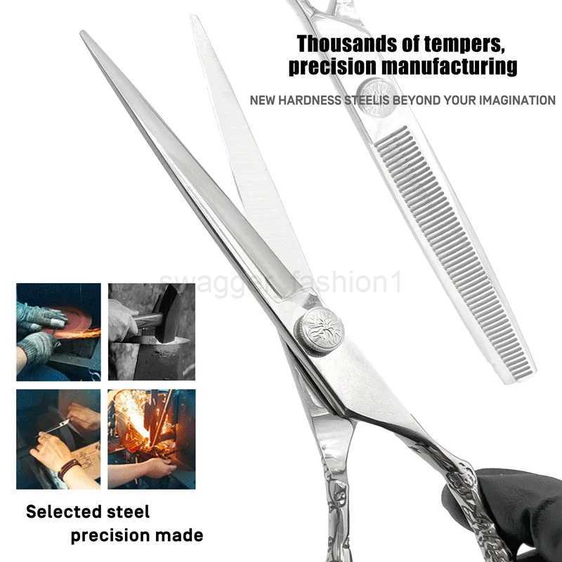 7.5 Inch Professional Hairdressing Scissors kit Rose Pattern Hairstylist Scissors Barbershop Styling ToolsXJ240807