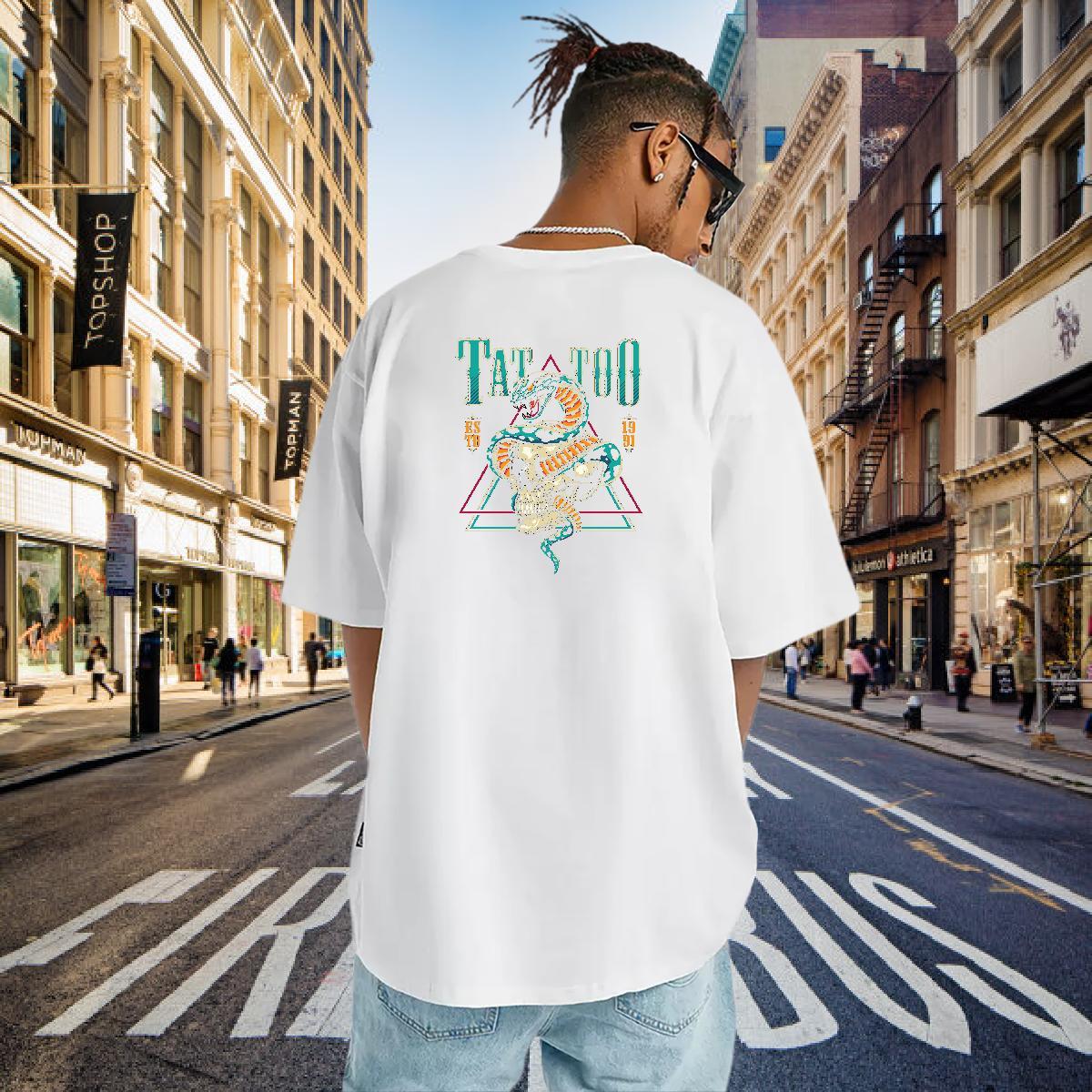Classic Casual Men T Shirts skull Tee Shirt 100% Cotton 230g Daily Wear Popular Custom Printed Crew Neck Men Clothes T-Shirt