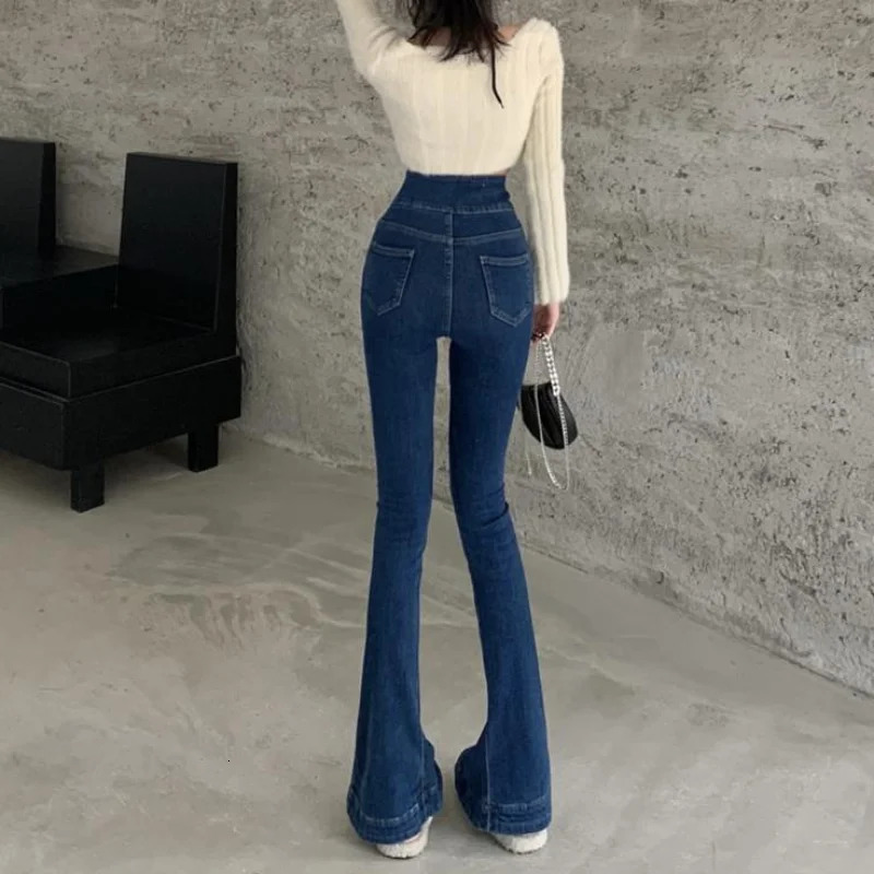 Trousers Flared Pants for Woman Sexy Skinny Bell Bottom Slim Fit Womens Jeans Grunge Y2k Z A Summer Office Wide Leg 90s R Flare 240807