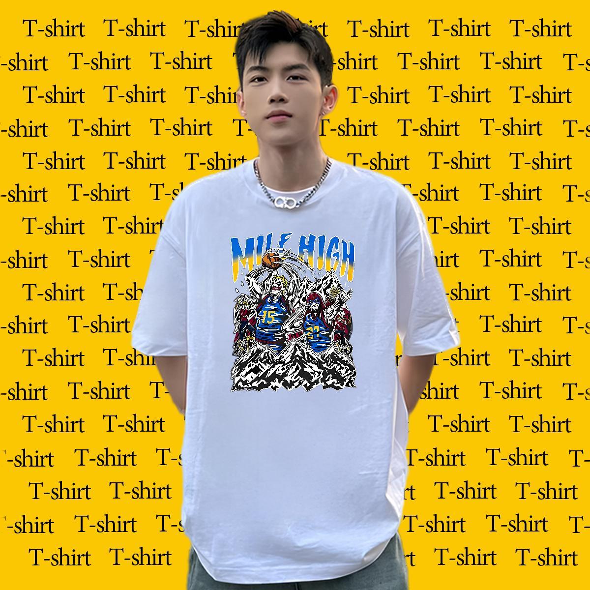 2024 DIY Man T Shirts skull Clothings 100% Cotton 230g High Street Hip Hop Comfortable DIY Logo Oversized Crew Neck Men Tshirts
