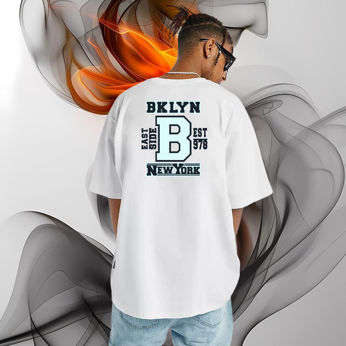 Customized T-Shirts for Men letter Tops Shirt 230g Pure Cotton Casual Daily Wear Cool Cartoon Print Crew Neck Men Clothes T-Shirt