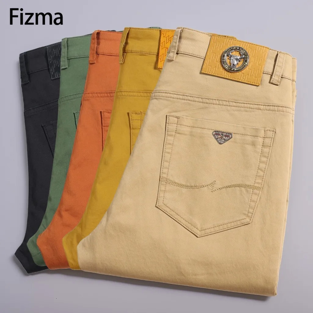 Fizma Man Pants Summer Business Casual Classic Solid Color Loose Straight Trousers Mens Clothing In Baggy 240806