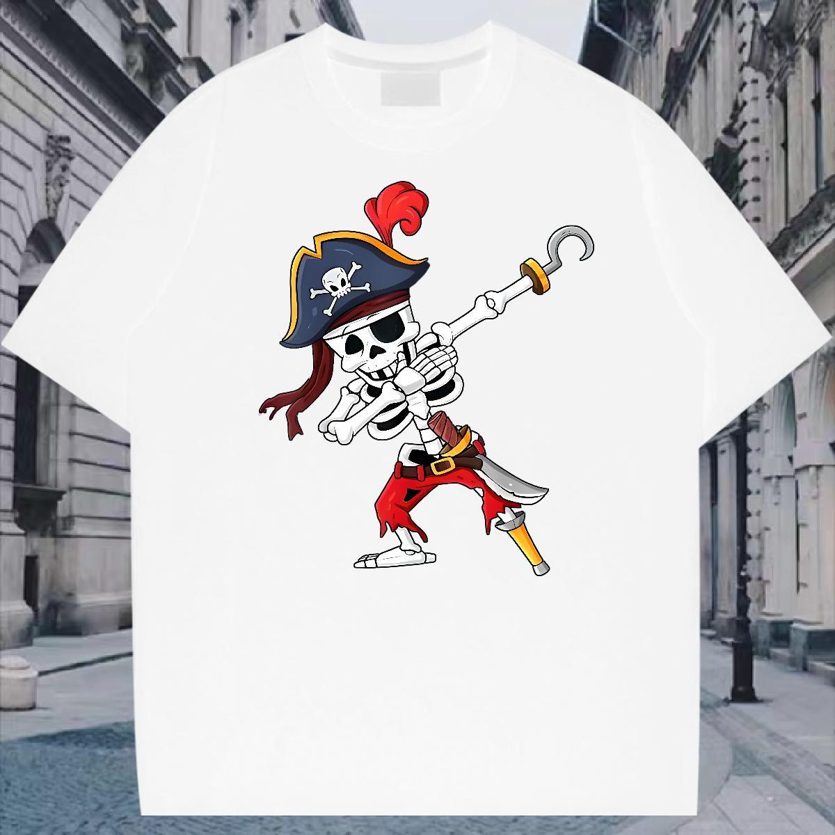Fashion New T shirt skull Tees Shirts 230g Cotton High Street Hip Hop Soft Graphic O Neck Short Sleeves Mens Tshirts