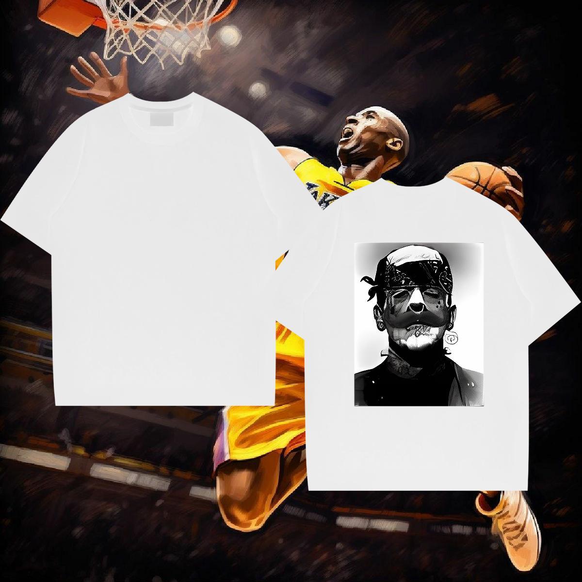 New Arrival T-Shirts portrait Top Tees 230g Cotton Beach Cool Cartoon Printing L-4XL Short Sleeve Soft Men Tees