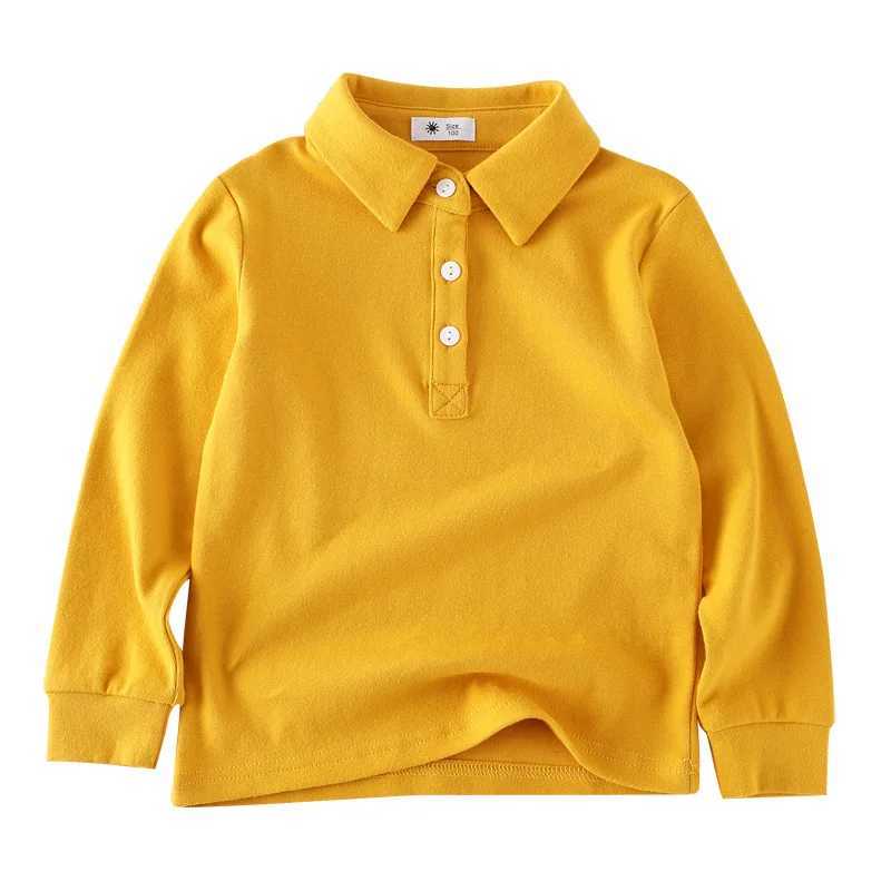 Spring and Autumn Childrens Polo Shirt Pure Cotton Collar Boys Shirt 1-8Y Childrens Baby Long Sleeve Underwear W241223