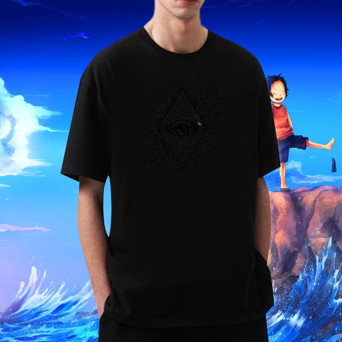 Custom T-Shirts for Men eye of the devil Tees Shirts 230g Pure Cotton High Street Hip Hop Free Shipping Customized Print Breathable Short Sleeve Tshir