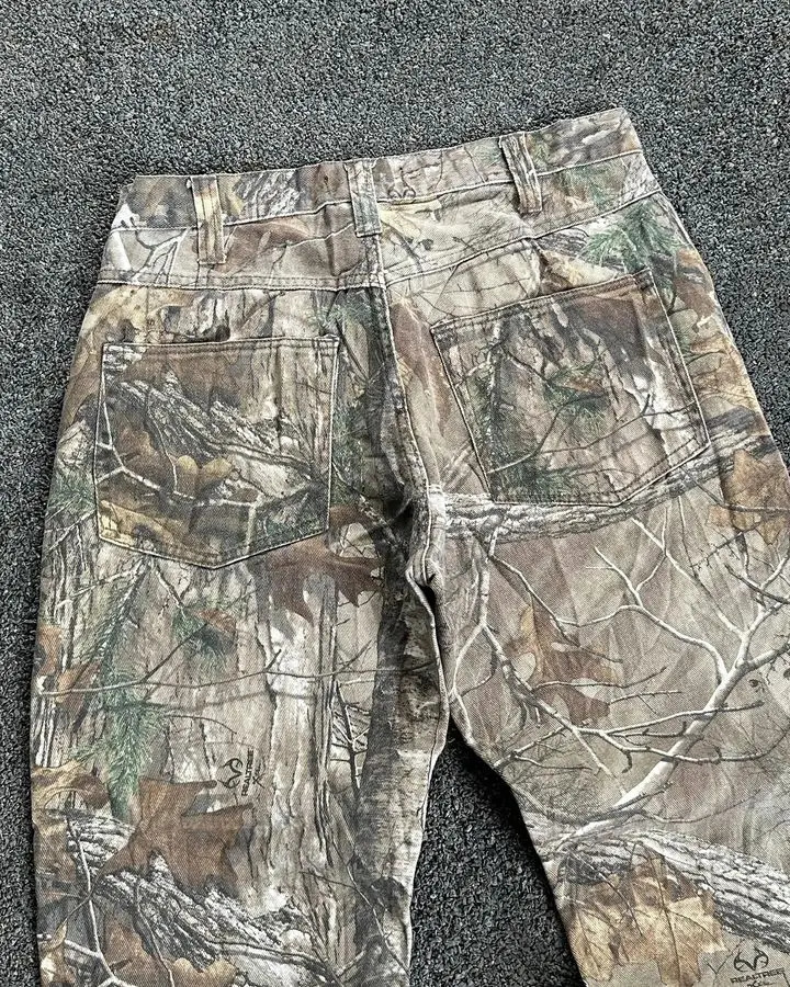 Y2k Jeans America Street Camouflage Pattern Baggy Denim Pants Men Fashion Women Clothing High Waist Straight Leg Wide 240806