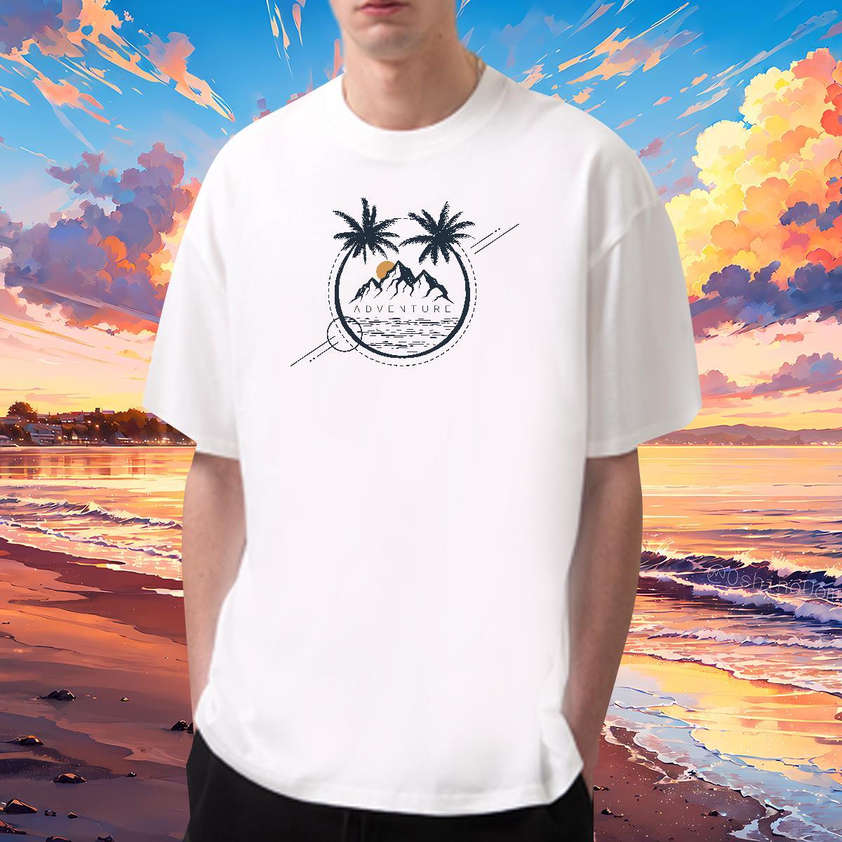 2024 Designer T shirt sun Clothings 230g Cotton Daily Wear TOP Quality Graphic Breathable Crew Neck Men Tshirts