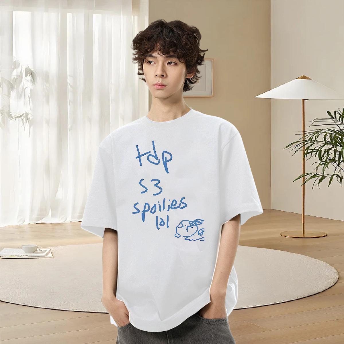 Wholesale T Shirt For Man cartoon Tshirts 100% Cotton 230g Outdoor Loose Customized Print Breathable Soft Mens Tshirts