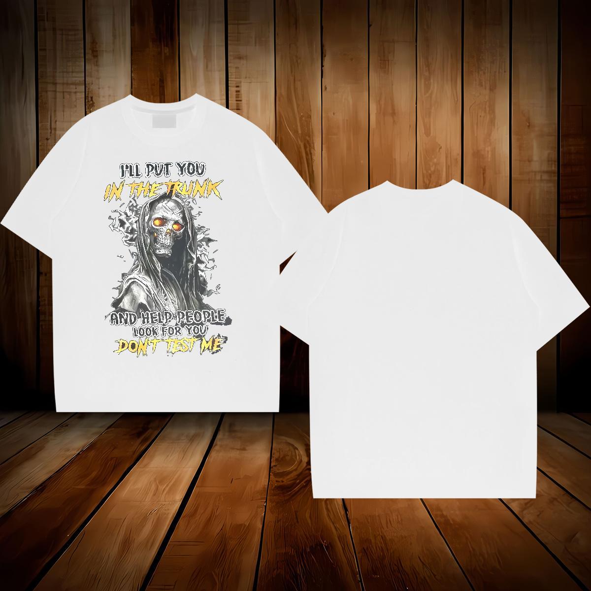2024 Designer T Shirts Men skull Clothes 230g Pure Cotton Summer Casual Popular Anime O Neck Short Sleeves Tshirt for Man Woman