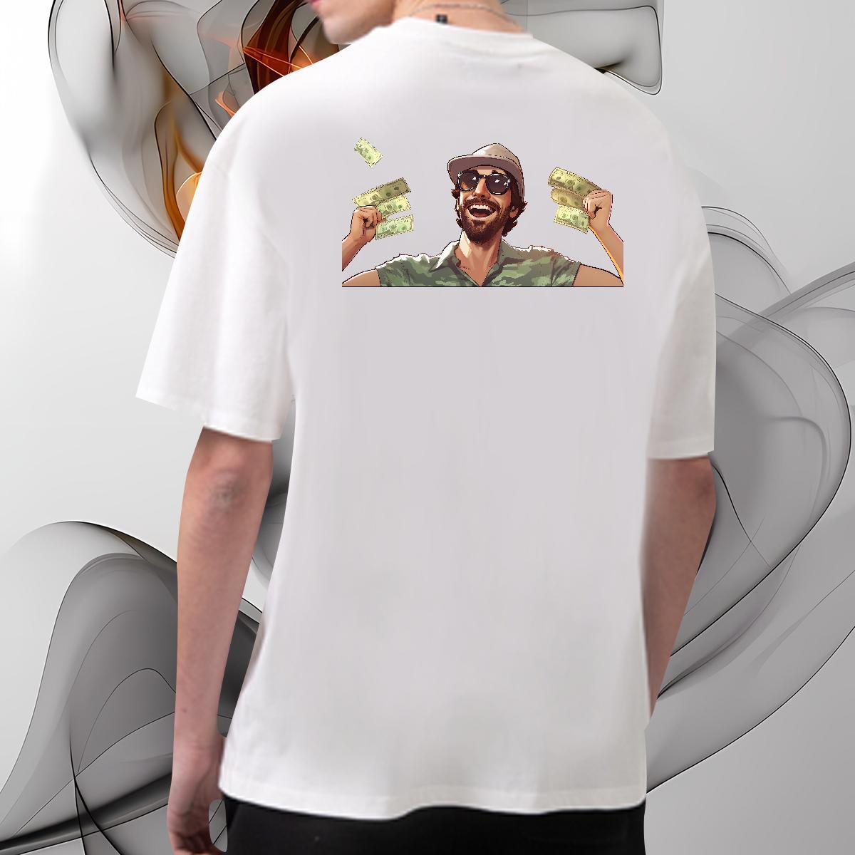 Fashion Design Mens T Shirts money Clothings 230g Pure Cotton Outdoor Loose Fit Customized Print Crew Neck Men Tshirts
