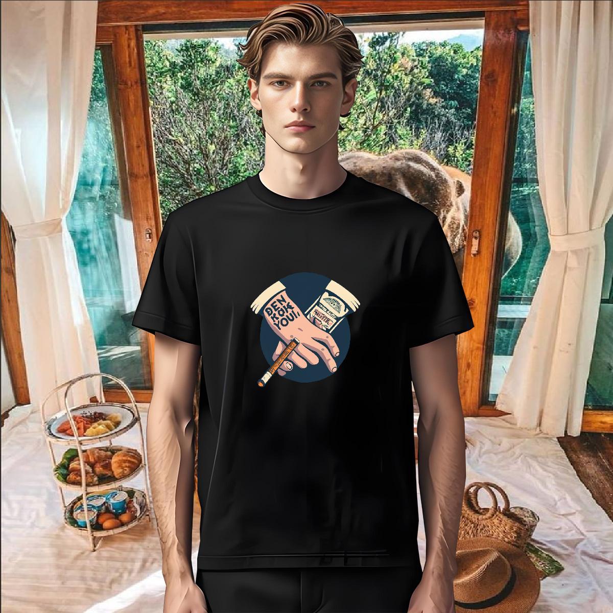 Fashion Casual T Shirts Men skull Tee Shirt 230g 100% Cotton Daily Outfit Wholesale Anime Breathable Soft Men Tops Tees