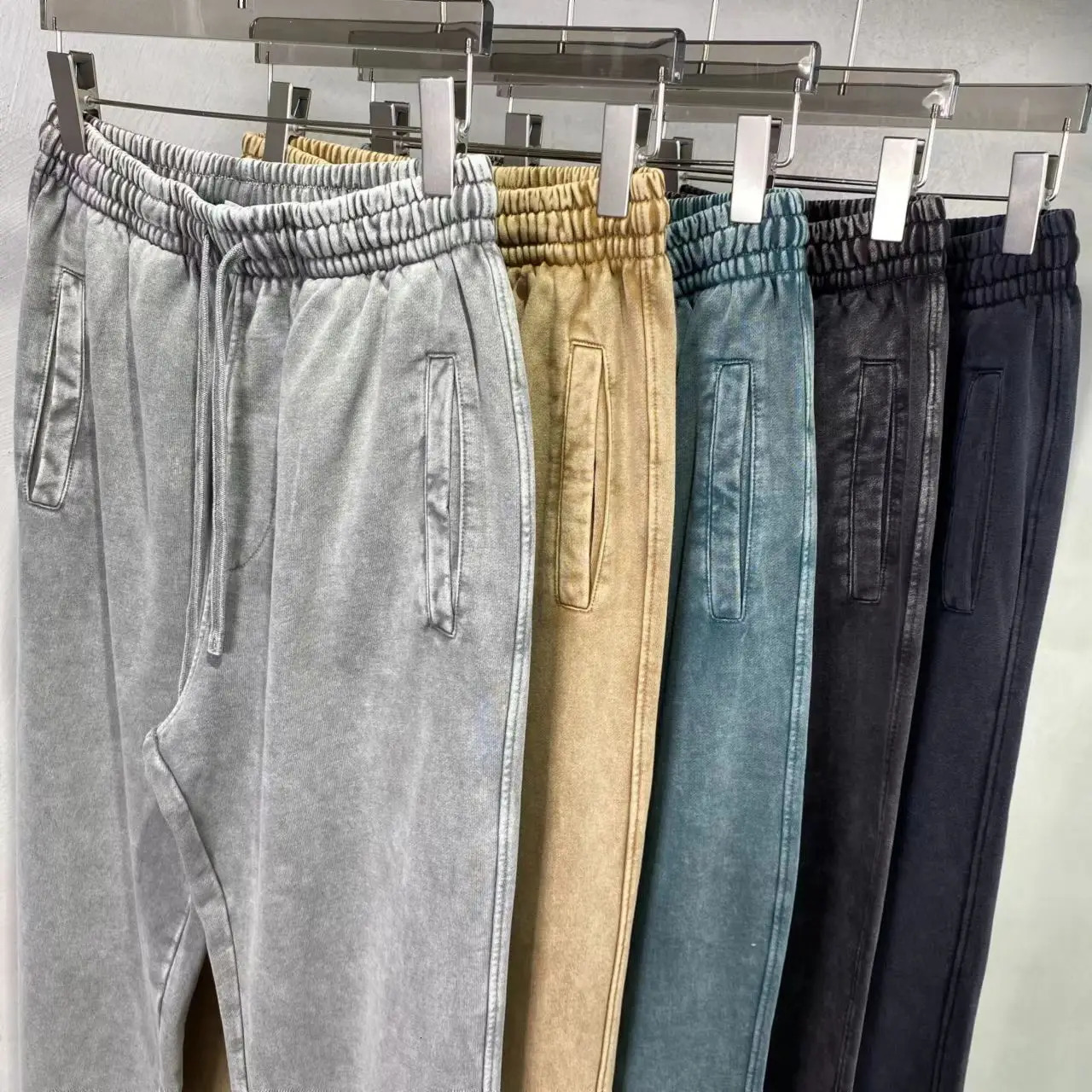 Autumn Winter Batik Retro Loose Sweatpants Man Vintage Full Length Drawstring Elastic Waist Washed Casual Streetwear Pants 240806
