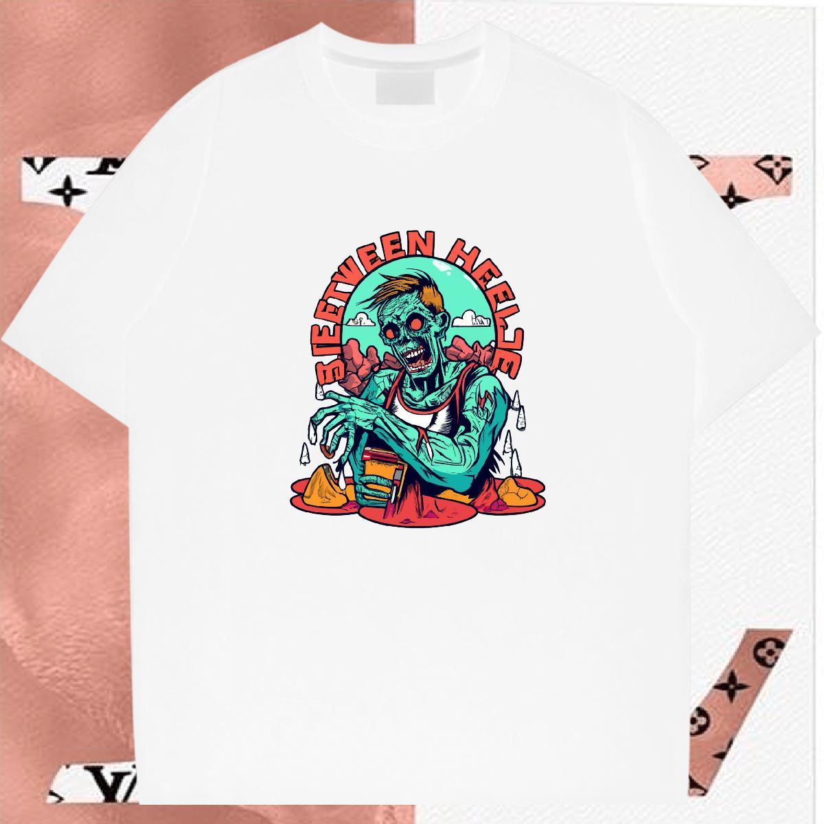 Classic Casual Man T Shirts skull Tees Shirts 230g Cotton Daily Outfit Wholesale Custom Print Plus Size Breathable Soft Men Tees