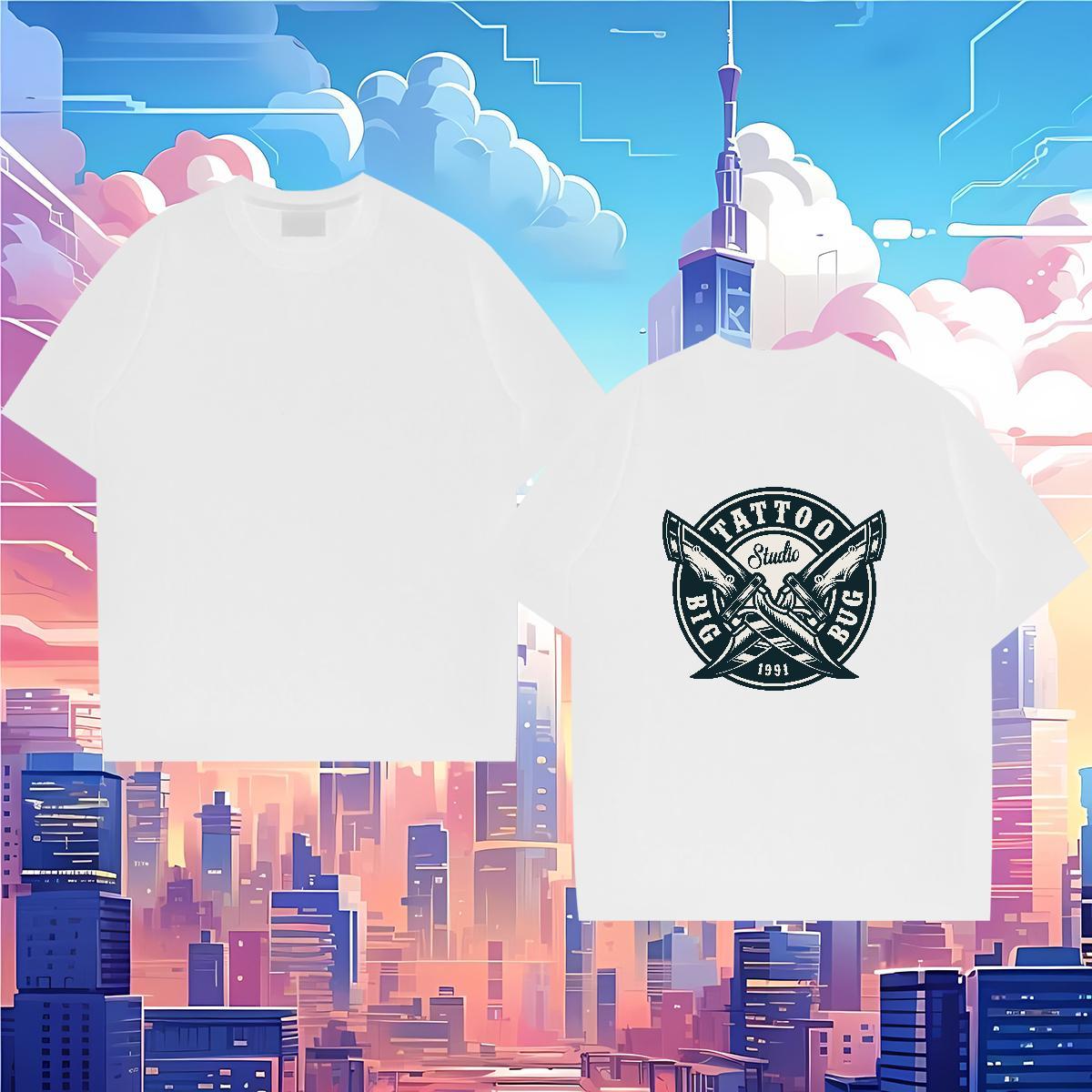 Custom T shirt tool Clothings 230g 100% Cotton Daily Wear Classic Custom Printing O-Neck Short Sleeve Tshirts