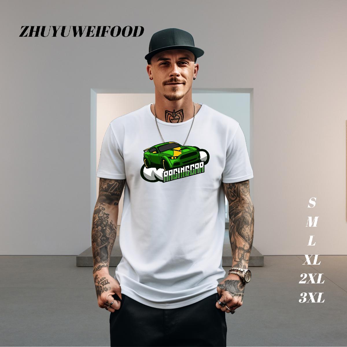 Fashion Design Mens T Shirts car Tees Shirts 230g 100% Cotton Summer Casual Designer White Plus Size Breathable Tshirts