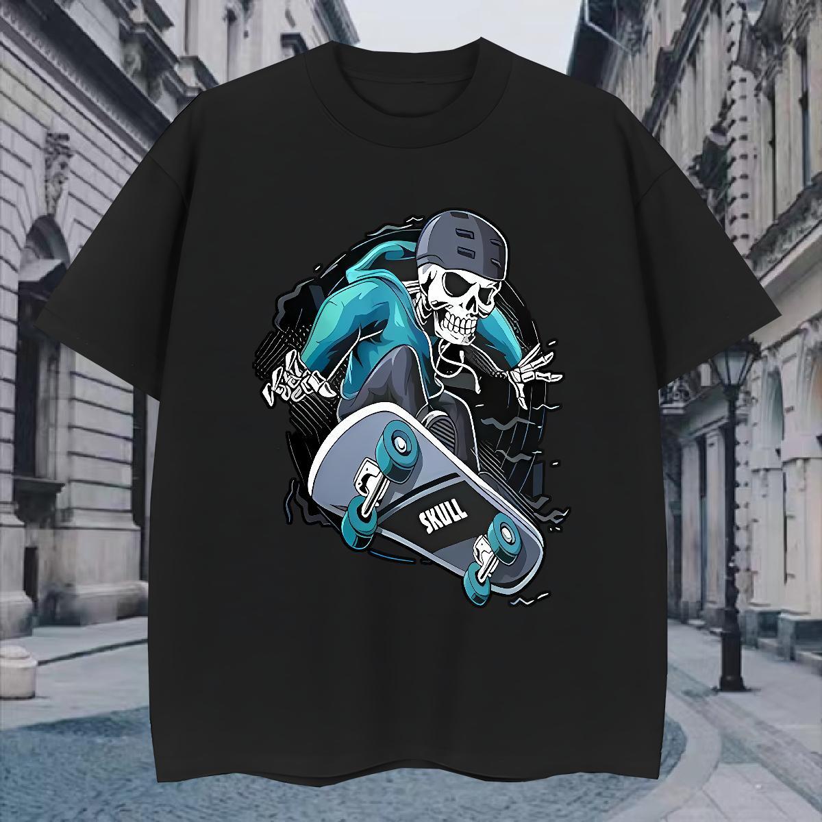 Fashion Casual Mens T Shirts skull Tshirts 100% Cotton 230g Daily Outfit Designer Custom Cartoon Breathable Crew Neck Men Tees