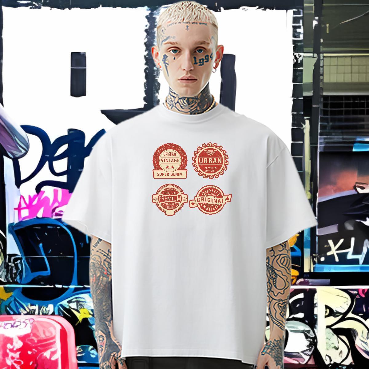 Factory Direct Mens T Shirts letter Tees 100% Cotton 230g High Street Hip Hop Cool Design Oversized 3XL 4XL Round Neck Short Sleeve Men Clothes T-Shir