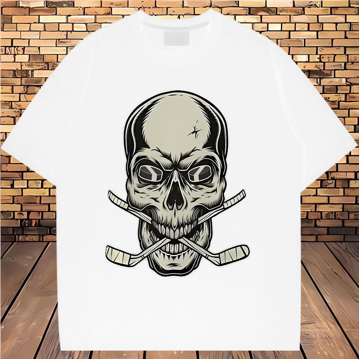 2024 Designer T-Shirts skull Wear 230g Pure Cotton Hip Hop Street High Quality DIY Printed Crew Neck Breathable Mens Tshirts
