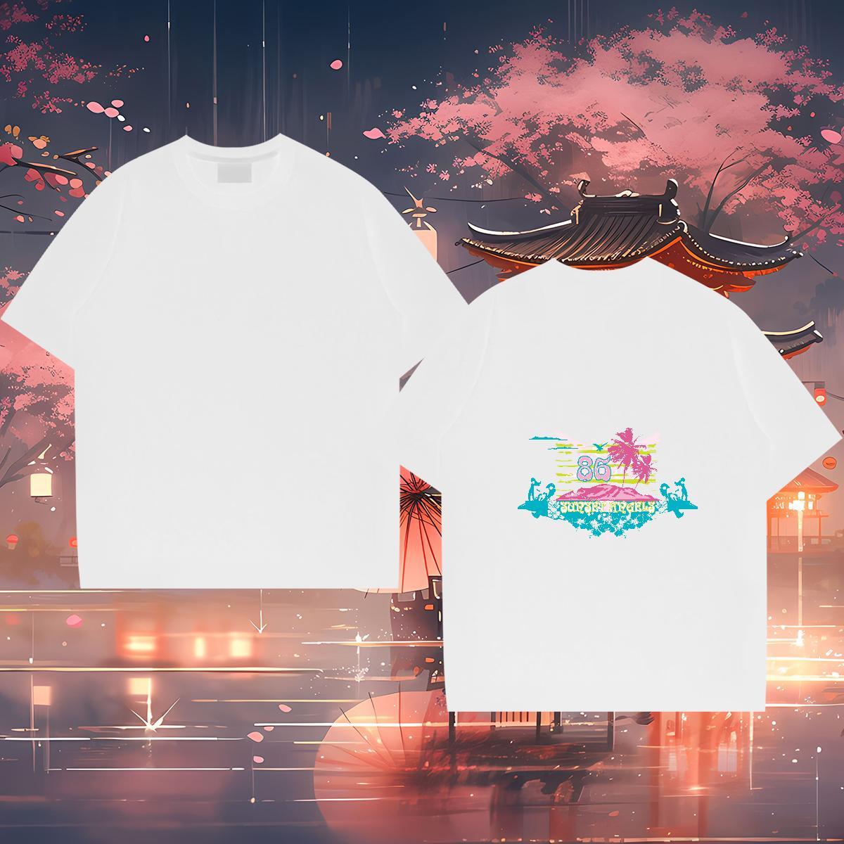 2024 Designer T shirt beach Top Tees 230g Cotton Street Wear Loose Fit Asian Size Breathable Tshirts
