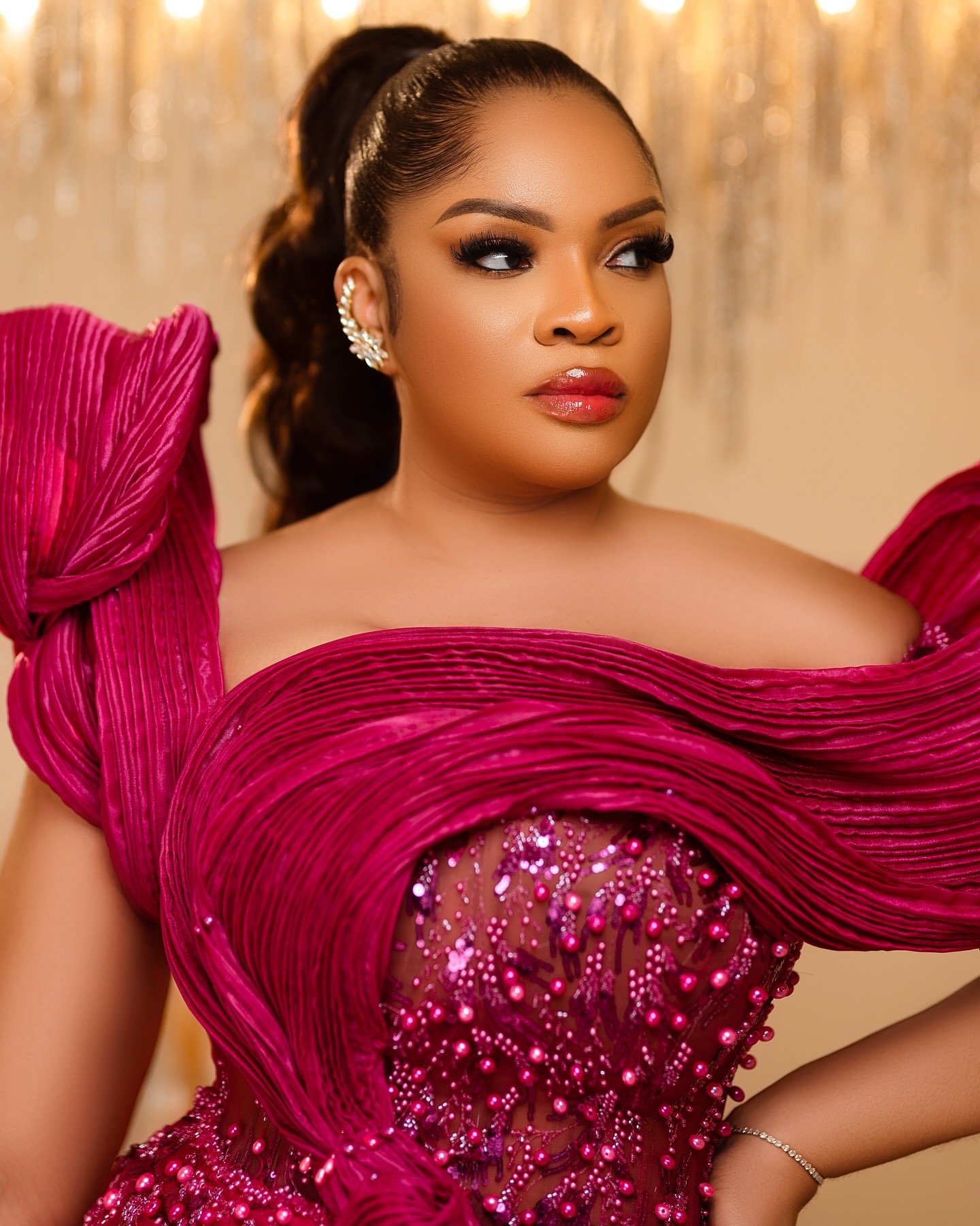 2024 Plus Size Burgundy Mermaid Prom Dress Lacefull Promdress Stylish Pearls Evening Formal Party Second Reception Birthday Engagement Gowns Dresses Z