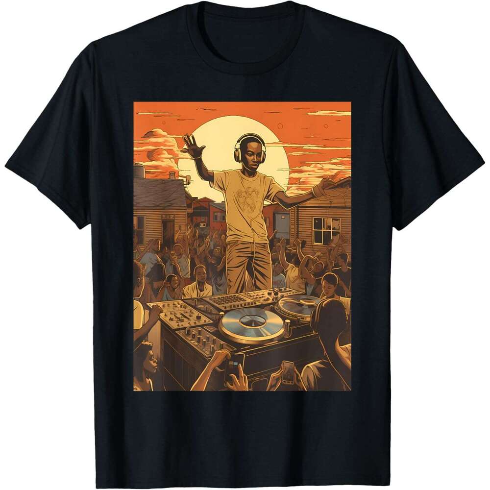 Mens T shirt Retro Vintage DJ HipHop Music Block Bronx Party Vinyl T-Shirt shirts tshirt graphic tee Casual tops summer clothes Short sleeve Free ship