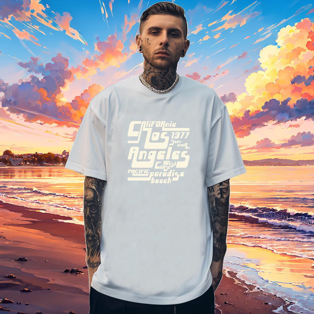 Casual New T Shirts Men letter Tee Shirt 100% Cotton 230g Casual Daily Wear Cool Customized Print Breathable Men Tops Tees