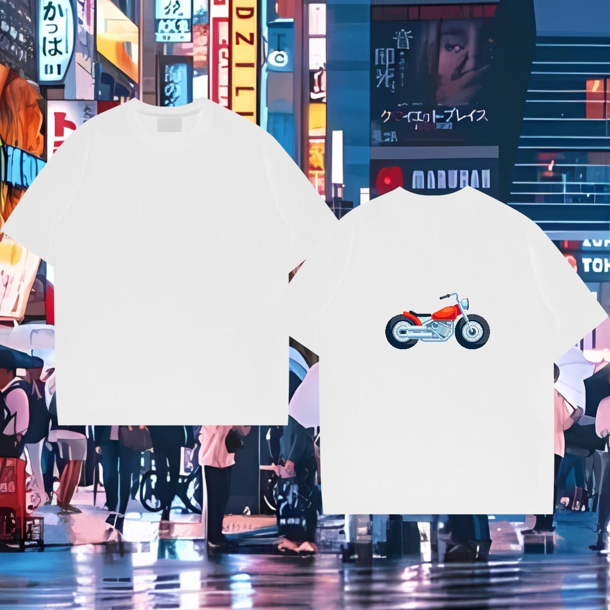 Casual New T shirt Motorcycle Wear 230g 100% Cotton Daily Outfit Cool DIY Printed Short Sleeve O-Neck Tshirts