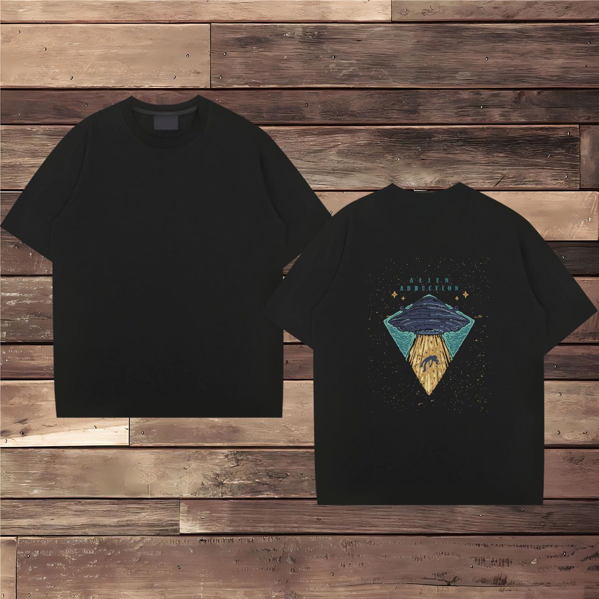 2024 Summer T shirt ET Tees Shirts 230g 100% Cotton High Street Hip Hop High Quality Plus Size Cartoon O-Neck Short Sleeve Men Tops Tees
