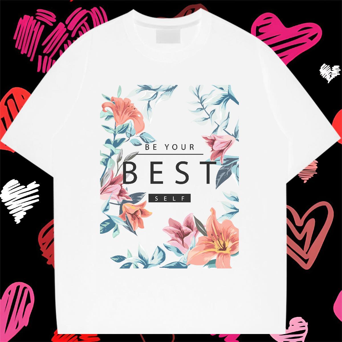 Factory Direct Mens T Shirts letter Polos 230g 100% Cotton Street wear Hip Hop Brand DIY Logo Oversized Breathable Short Sleeve Couples T Shirts