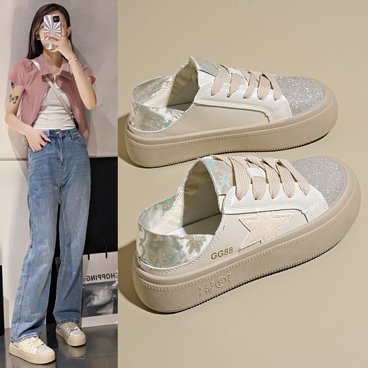 Ladies' Thick soled Star Double Wear Silk Casual Board Shoes