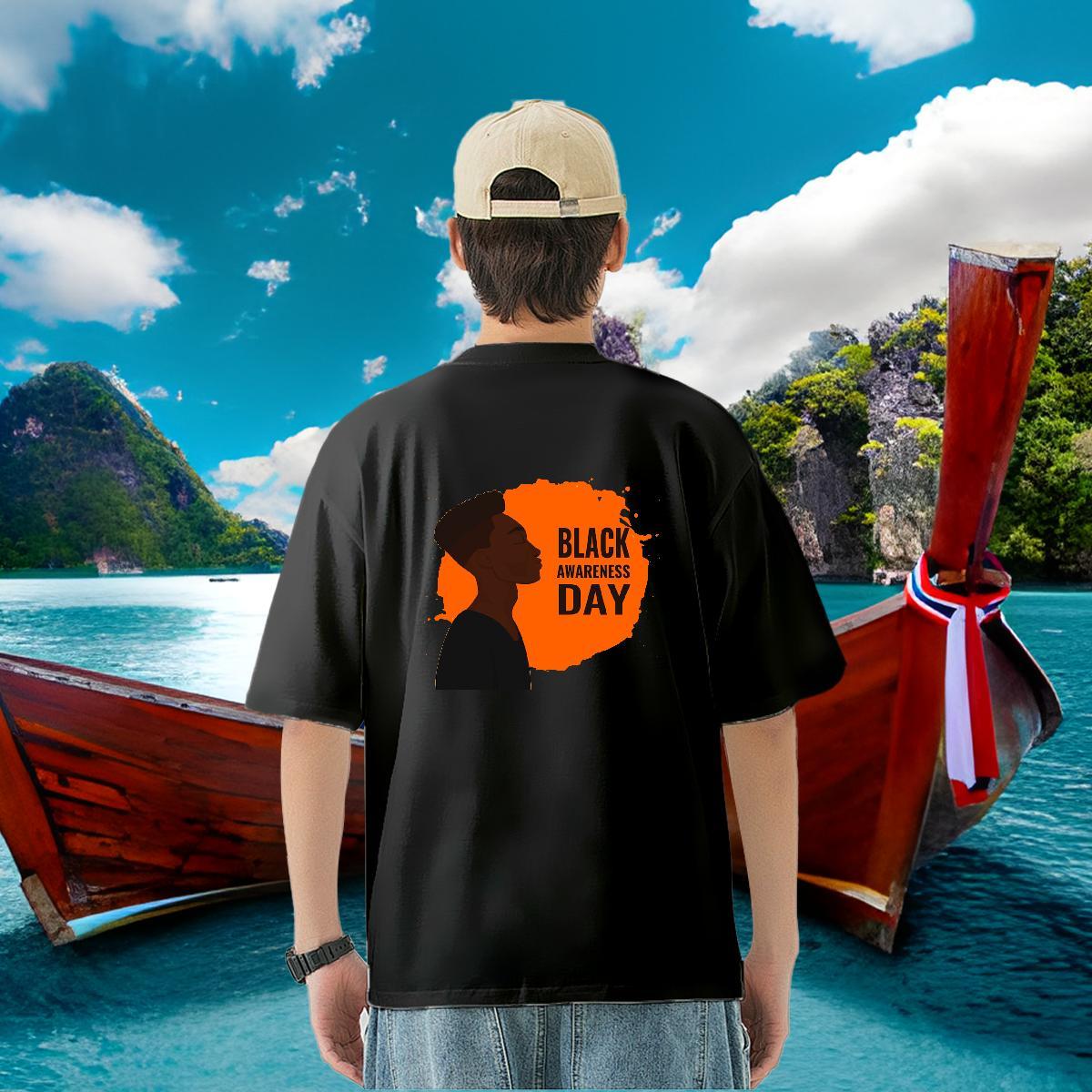 2024 Summer T Shirts Men letter Tops 230g Pure Cotton Street Free Shipping Plus Size Cartoon O-Neck Short Sleeve Men Clothes T-Shirt