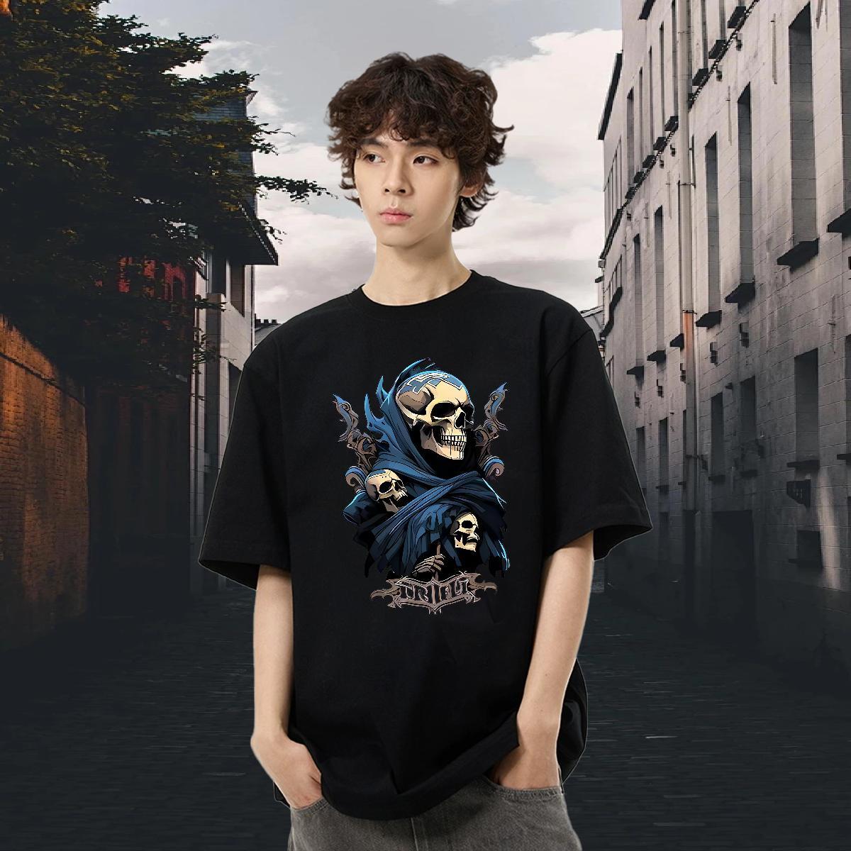 2024 Designer T-Shirts skull Wear 100% Cotton 230g Street Cool Design Anime Pure Cotton Mens Tshirts
