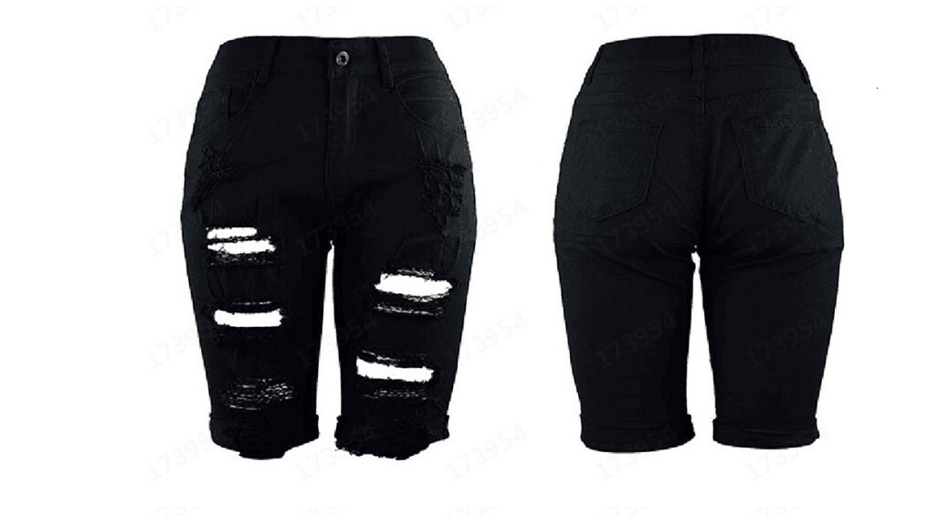 Style distressed denim shorts for women