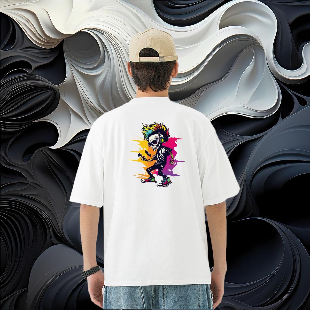 Classic T shirt skull Tee Shirt 230g Pure Cotton Daily Outfit Comfortable Skull Breathable Couples T Shirts