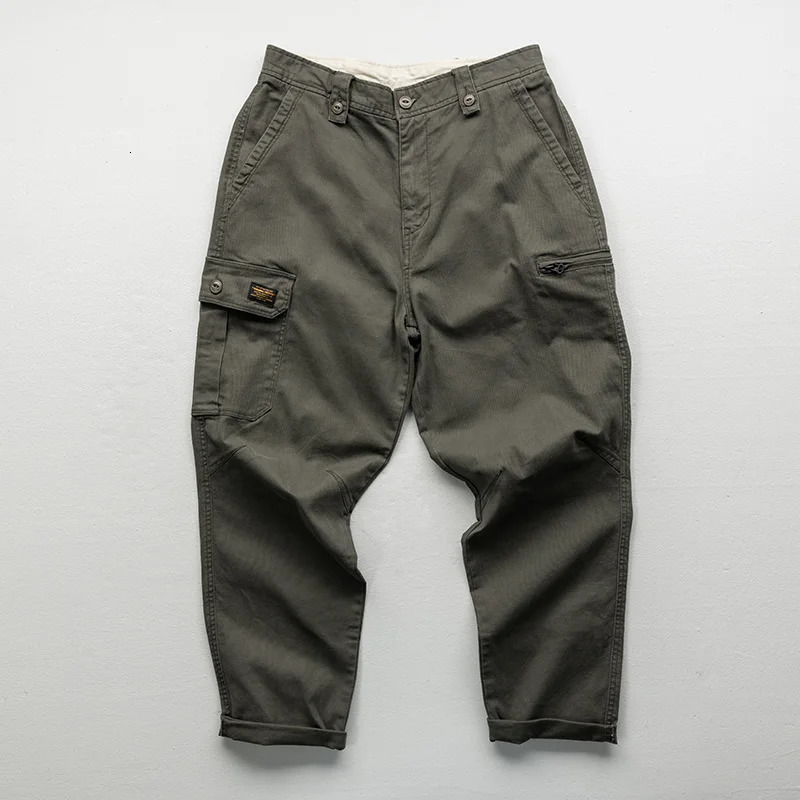 Fashion Cargo Pants Men Clothing Retro Simple Casual Wear Stretched Loose Oversized Tooling Trousers MultiPockets Washed 240806