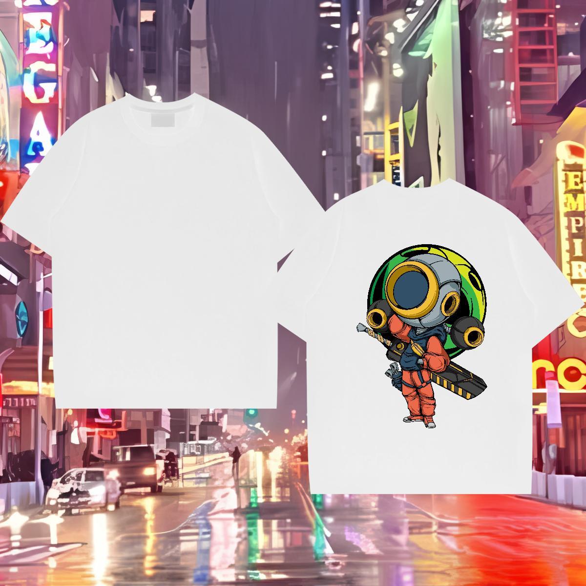 2024 Designer T-Shirts for Men ET Wear 230g Pure Cotton Sports Casual Unisex Custom Big Size O Neck Short Sleeves Tshirt for Man Woman