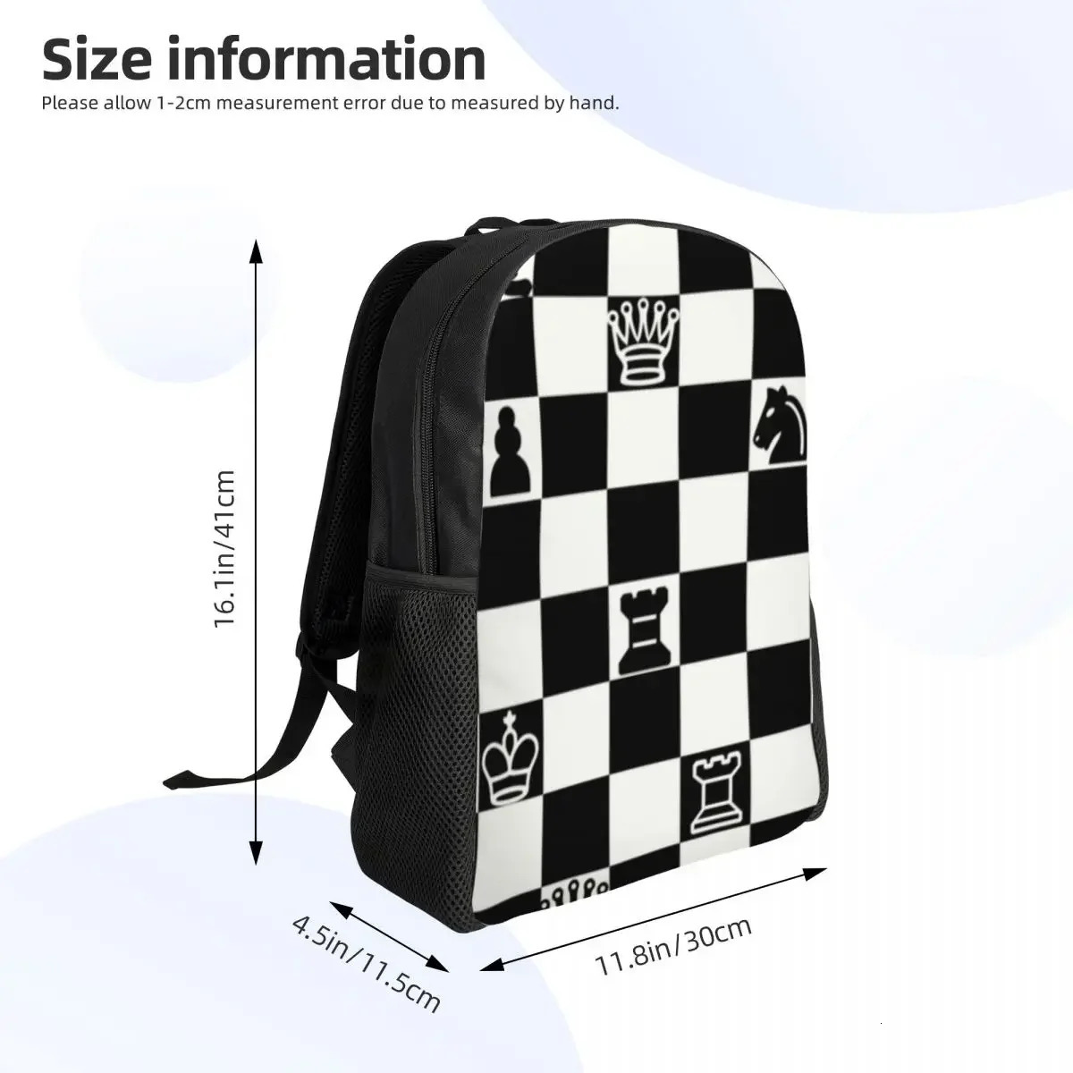Customized Fashion Chess Backpack Womens Casual School Board Game Bag 240807