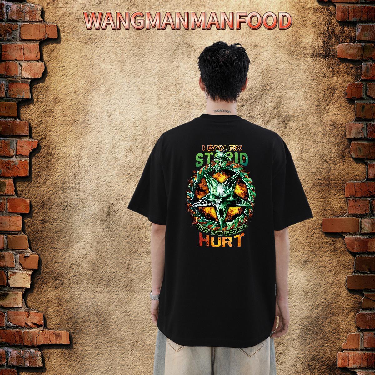 Classic T-Shirts skull Wear 230g Pure Cotton Casual Beach Brand Custom Cartoon Crew Neck Tshirt for Man Woman