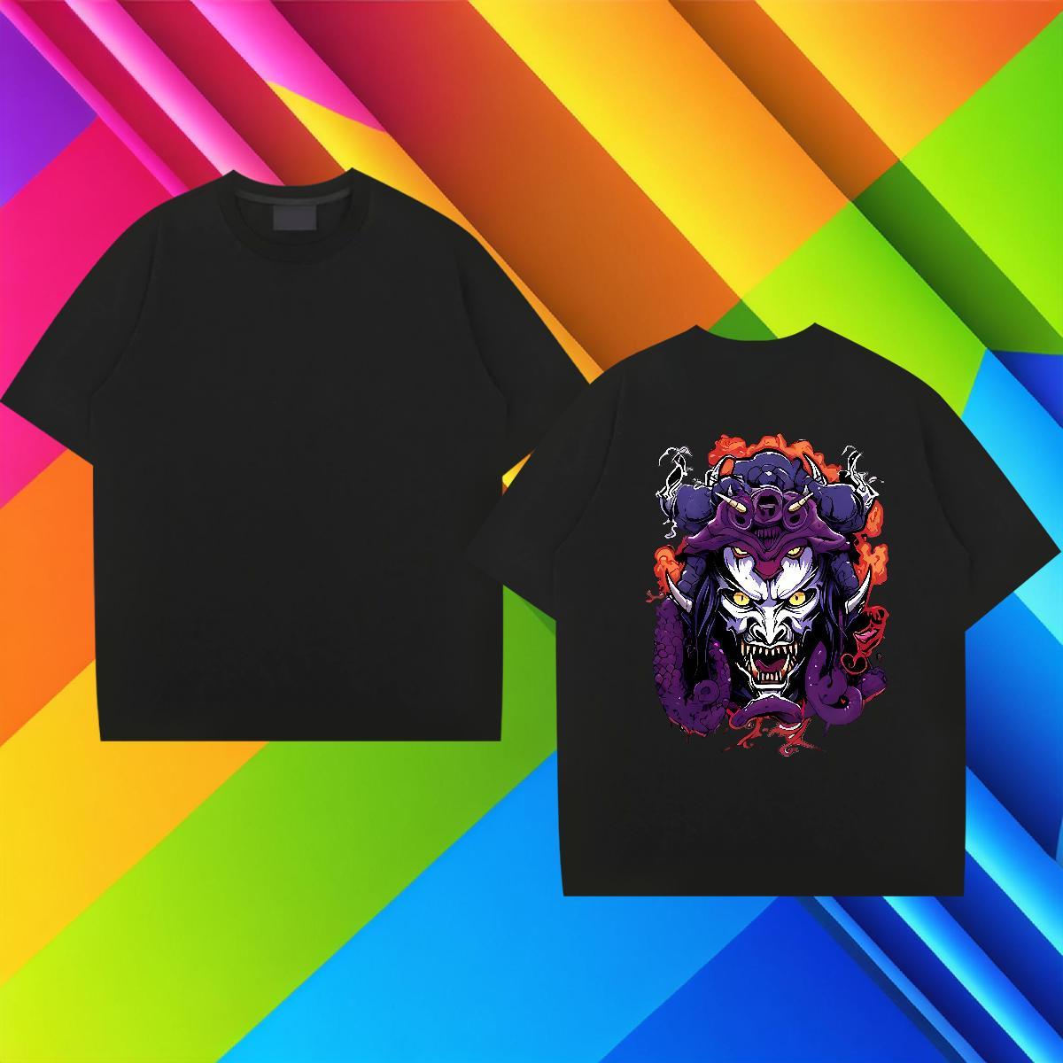 2024 New Men T Shirts Terror, Purple Dragon,Flame Tees 100% Cotton 230g Summer Casual TOP Quality Custom Big Size Breathable Short Sleeve Men Tops Tee