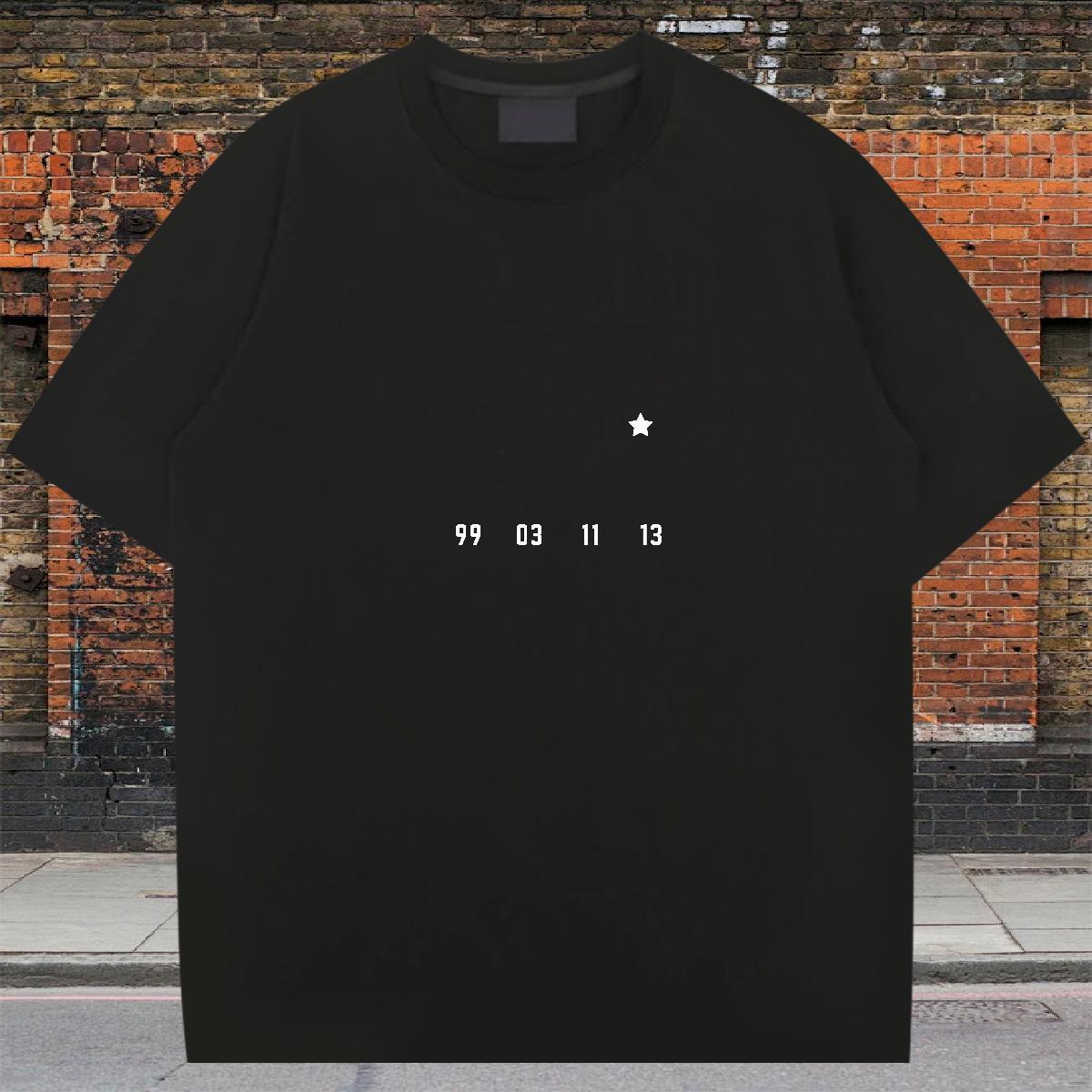Fashion New Men T Shirts letter Tee Shirt 230g Cotton Beach Cool Anime Print Crew Neck Men Tees